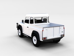 land rover defender 90 pick up w interior rev Modello 3D