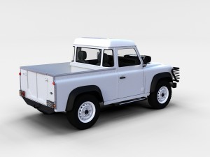 land rover defender 90 pick up w interior rev Modello 3D