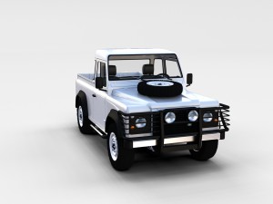 land rover defender 90 pick up w interior rev Modello 3D