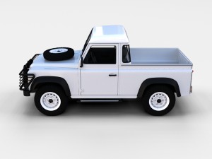 land rover defender 90 pick up w interior rev Modello 3D