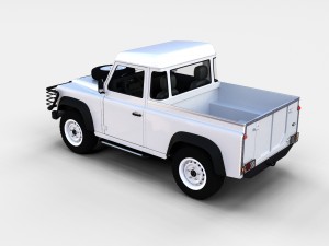 land rover defender 90 pick up w interior rev Modello 3D