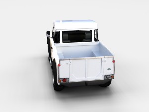 land rover defender 90 pick up w interior rev Modello 3D