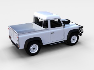 land rover defender 90 pick up w interior rev Modello 3D