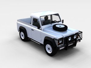 land rover defender 90 pick up w interior rev Modello 3D