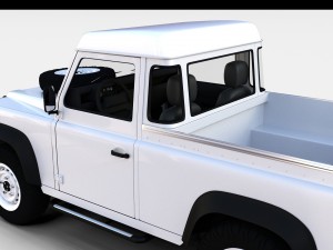land rover defender 90 pick up w interior rev Modello 3D