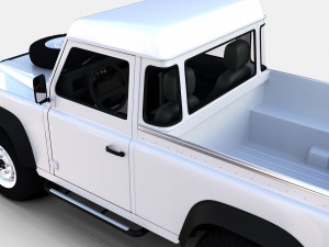 land rover defender 90 pick up w interior rev Modello 3D
