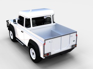 land rover defender 90 pick up w interior rev Modello 3D