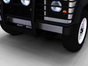 land rover defender 90 pick up w interior rev Modello 3D