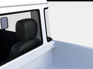 land rover defender 90 pick up w interior rev Modello 3D
