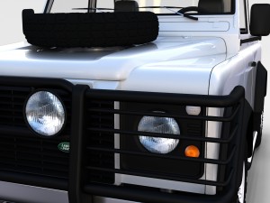 land rover defender 90 pick up w interior rev Modello 3D