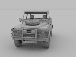land rover defender 90 pick up w interior rev Modello 3D