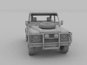 land rover defender 90 pick up w interior rev Modello 3D