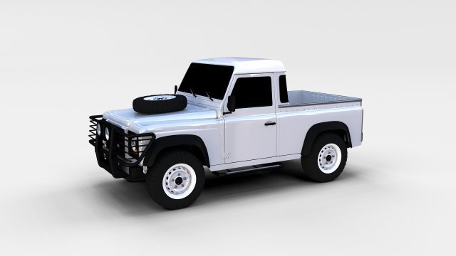 land rover defender 90 pick up rev Model 3D .c4d .max .obj .3ds .fbx .stl .blend