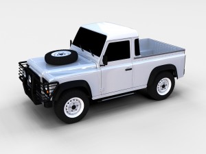 land rover defender 90 pick up rev Model 3D