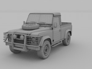 land rover defender 90 pick up rev Model 3D
