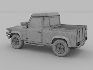 land rover defender 90 pick up rev Model 3D