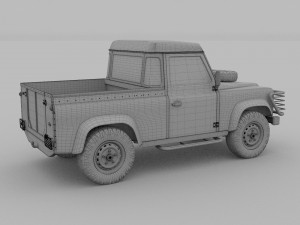 land rover defender 90 pick up rev Model 3D