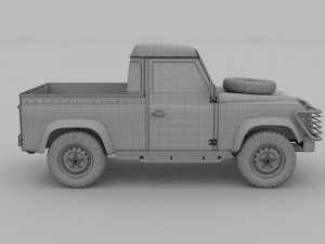 land rover defender 90 pick up rev Model 3D