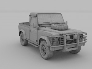land rover defender 90 pick up rev Model 3D