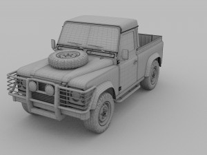 land rover defender 90 pick up rev Model 3D