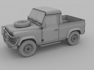 land rover defender 90 pick up rev Model 3D