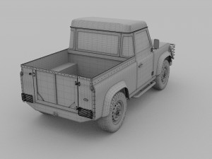 land rover defender 90 pick up rev Model 3D