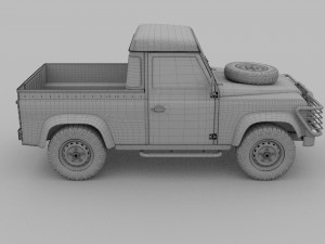 land rover defender 90 pick up rev Model 3D