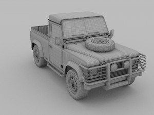 land rover defender 90 pick up rev Model 3D