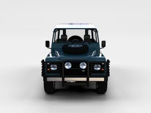 Land Rover Defender 90 Station Wagon con interni re Modello 3D