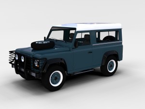 land rover defender 90 station wagon w interior re 3D Model