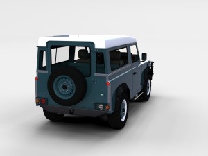 land rover defender 90 station wagon w interior re 3D Model
