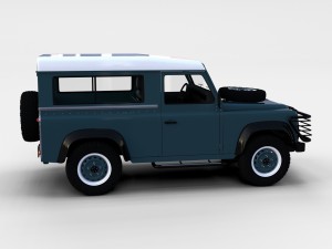 land rover defender 90 station wagon w interior re 3D Model