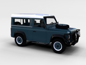 land rover defender 90 station wagon w interior re 3D Model
