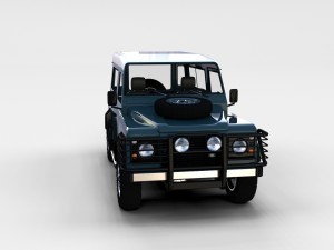 land rover defender 90 station wagon w interior re 3D Model