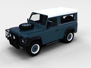 land rover defender 90 station wagon w interior re 3D Model