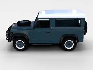 land rover defender 90 station wagon w interior re 3D Model
