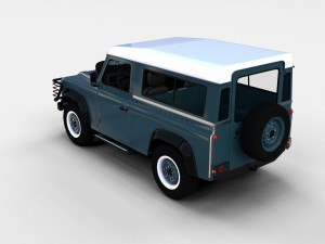 land rover defender 90 station wagon w interior re 3D Model