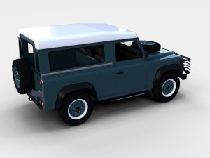land rover defender 90 station wagon w interior re 3D Model