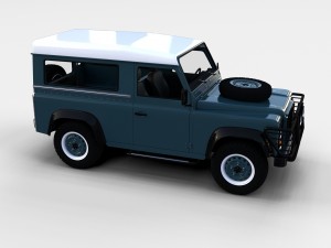 land rover defender 90 station wagon w interior re 3D Model