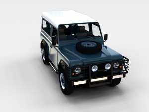 land rover defender 90 station wagon w interior re 3D Model