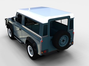 land rover defender 90 station wagon w interior re 3D Model