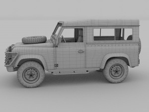 land rover defender 90 station wagon w interior re 3D Model