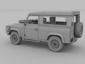 land rover defender 90 station wagon w interior re 3D Model