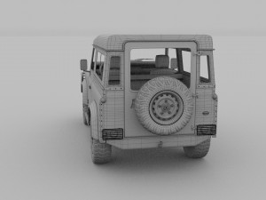 land rover defender 90 station wagon w interior re 3D Model