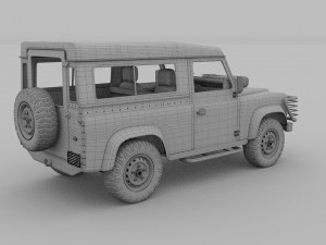 land rover defender 90 station wagon w interior re 3D Model
