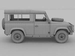 land rover defender 90 station wagon w interior re 3D Model