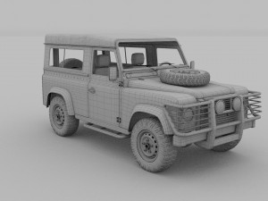 land rover defender 90 station wagon w interior re 3D Model