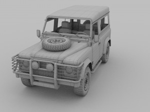 land rover defender 90 station wagon w interior re 3D Model