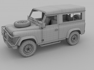 land rover defender 90 station wagon w interior re 3D Model