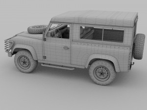 land rover defender 90 station wagon w interior re 3D Model